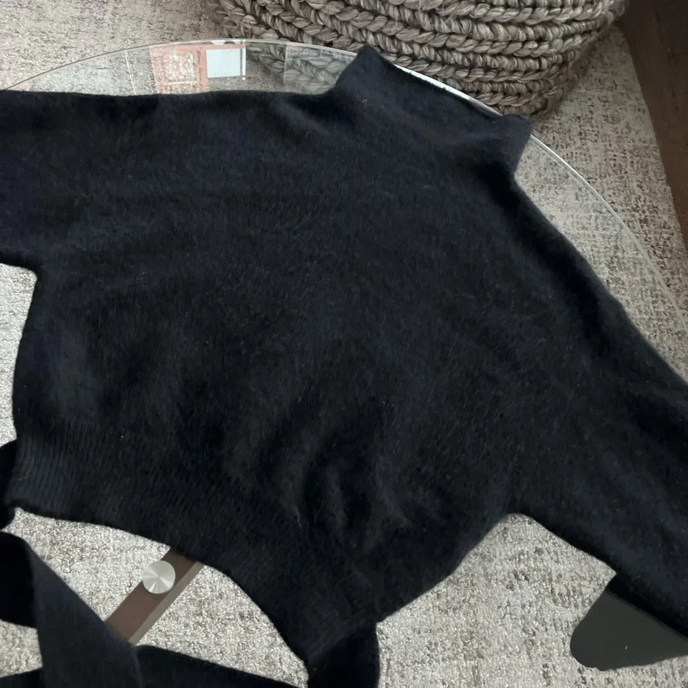 Aritzia Wilfred Lorin Black Wool Knit Alpaca Formal Evening Cozy Sweater Size XS - Picture 12 of 16